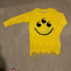 UNIF distressed "Smile" 666 long-sleeve sweater